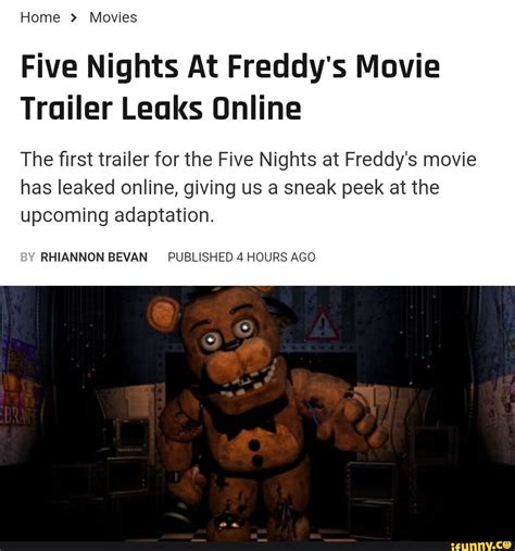 Five Nights at Freddy’s movie trailer leaked online